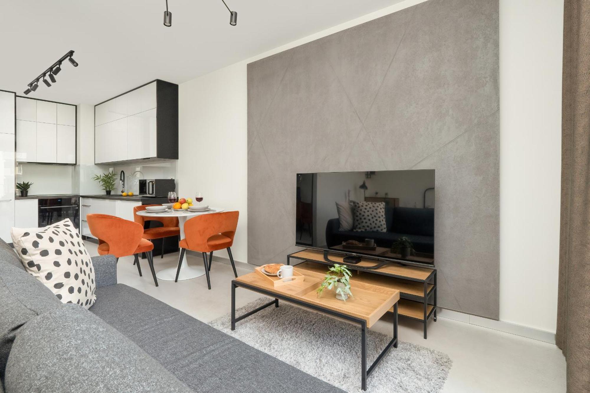 Luksusowe Studio W Lodzi Z Biurkiem, Balkonem I Klimatyzatorem By Renters Prestige Buitenkant foto